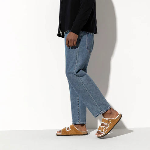 BIRKENSTOCK ARIZONA SHEARLING SUEDE LEATHER 334 scam+cuoio 1001135