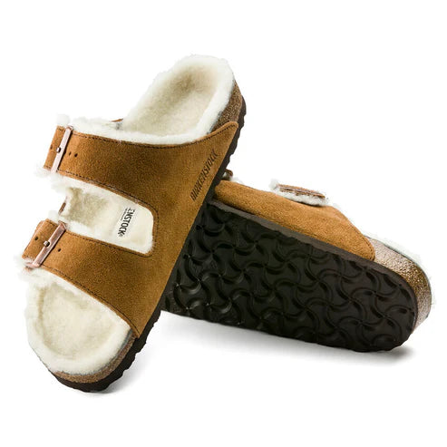 BIRKENSTOCK ARIZONA SHEARLING SUEDE LEATHER 334 scam+cuoio 1001135