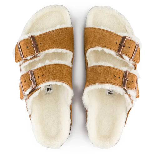 BIRKENSTOCK ARIZONA SHEARLING SUEDE LEATHER 334 scam+cuoio 1001135