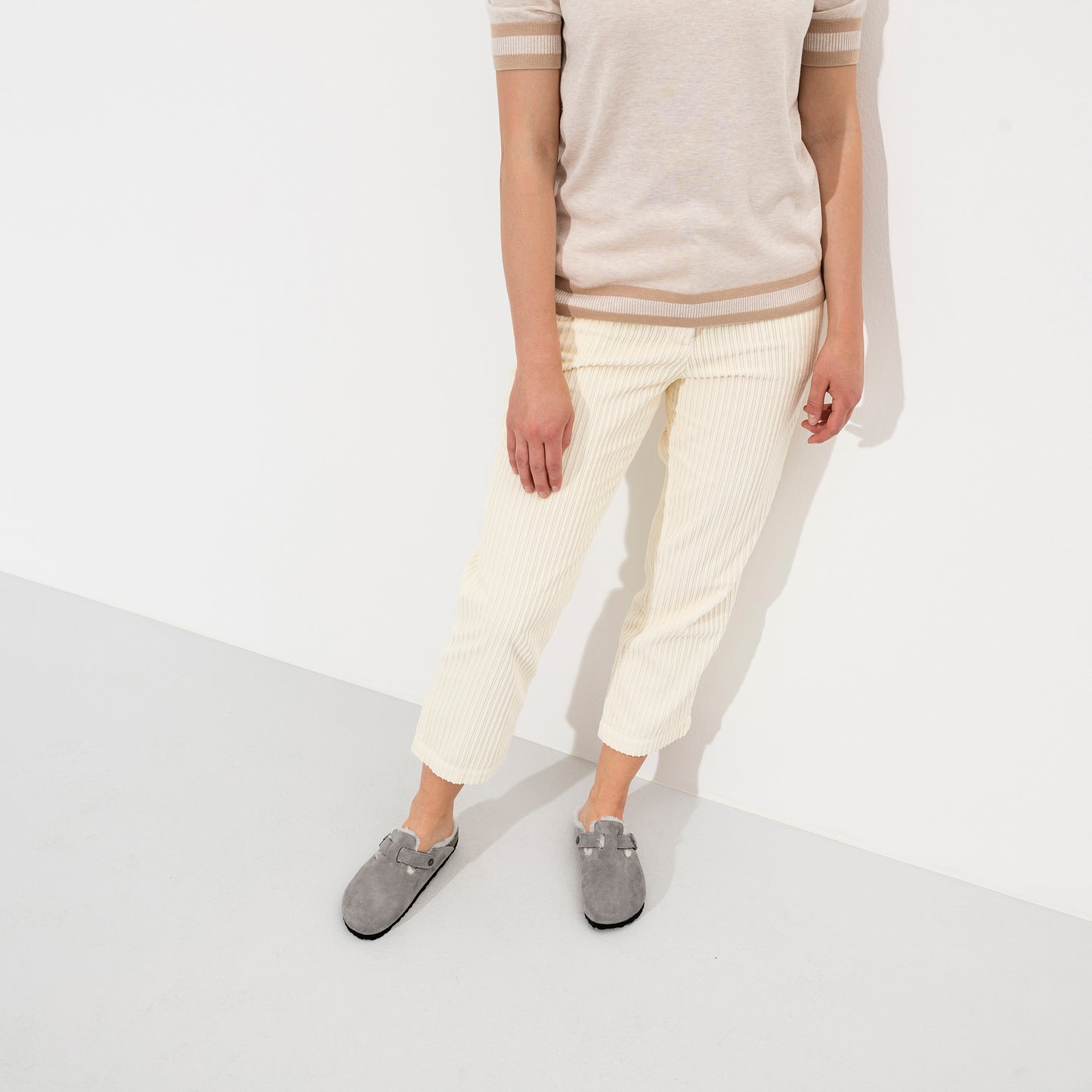 BIRKENSTOCK BOSTON SHEARLING 1017651 STONE