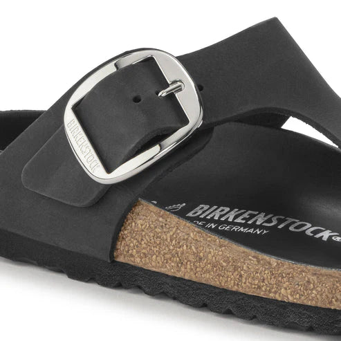 BIRKENSTOCK GIZEH BIG BUCKLE OILED LEATHER 111 pelle+nero 1018753