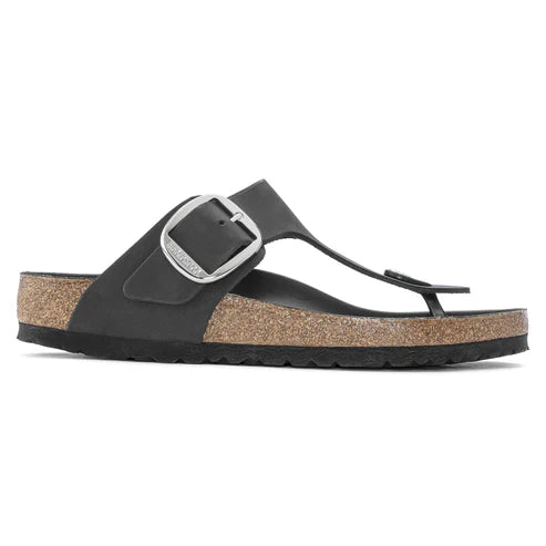 BIRKENSTOCK GIZEH BIG BUCKLE OILED LEATHER 111 pelle+nero 1018753