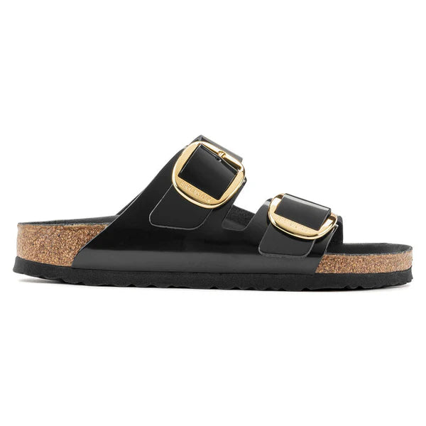 BIRKENSTOCK ARIZONA BIG BUCKLE SHINE NATURAL LEATHER 111 pelle+nero 1021476