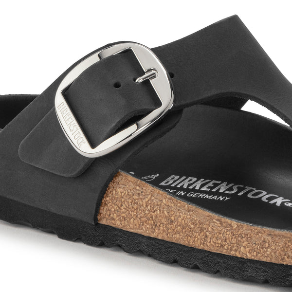 BIRKENSTOCK GIZEH BIG BUCKLE OILED LEATHER 111 pelle+nero 1023334