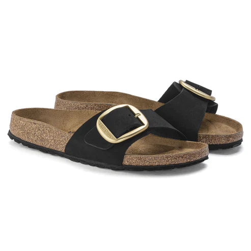 BIRKENSTOCK MADRID BIG BUCKLE NUBUCK LEATHER 221 nabuk+nero 1023373