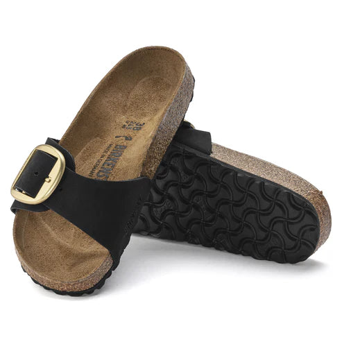 BIRKENSTOCK MADRID BIG BUCKLE NUBUCK LEATHER 221 nabuk+nero 1023373