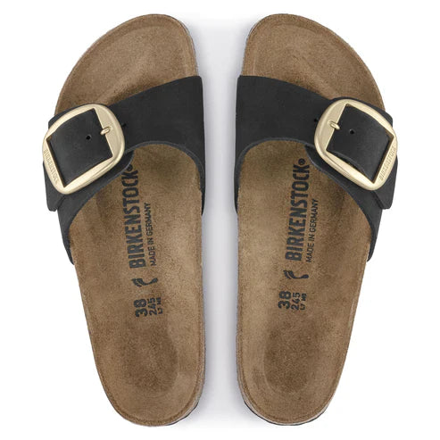 BIRKENSTOCK MADRID BIG BUCKLE NUBUCK LEATHER 221 nabuk+nero 1023373