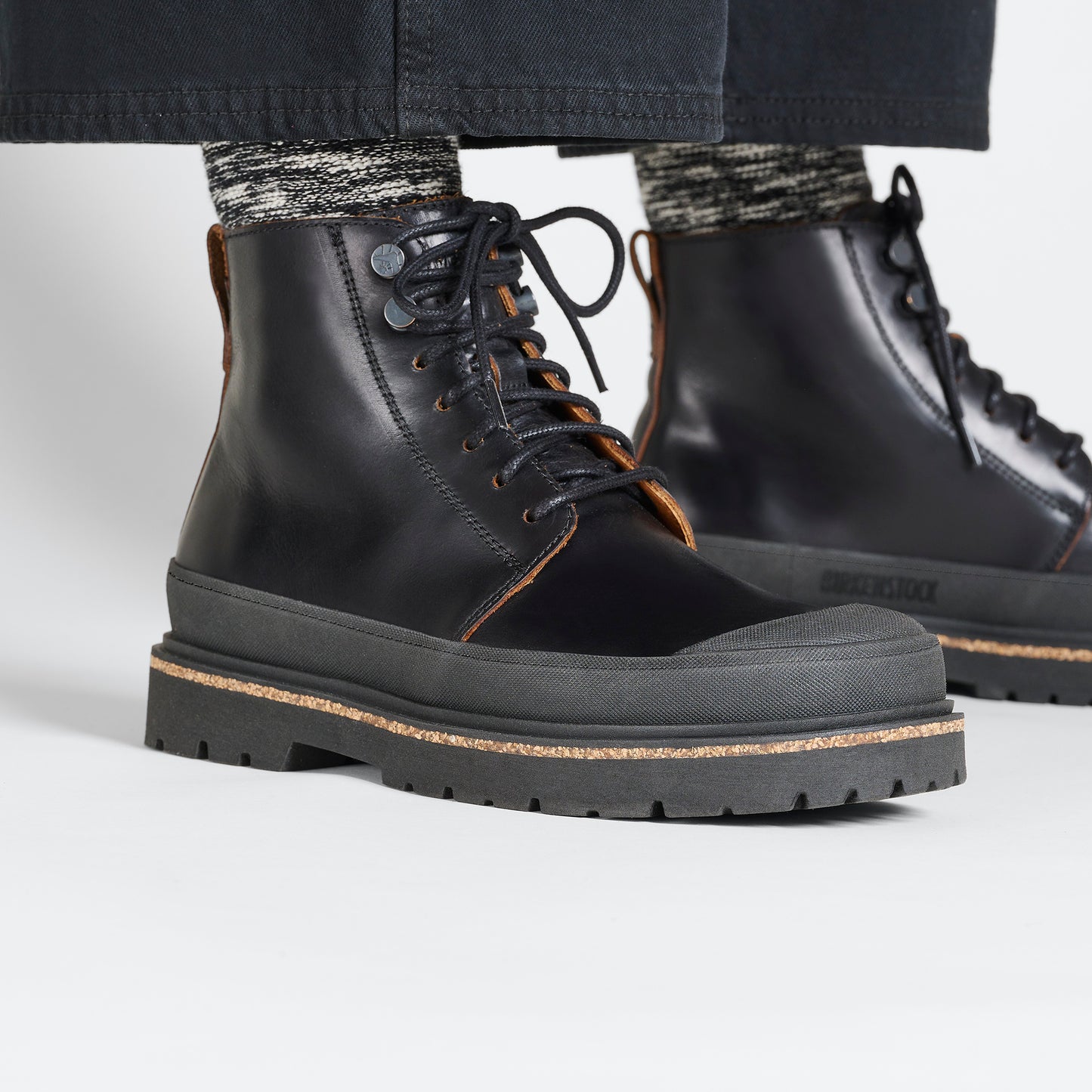 BIRKENSTOCK PRESCOTT LACE MEN PULL UP LEATHER 1025166 BLACK