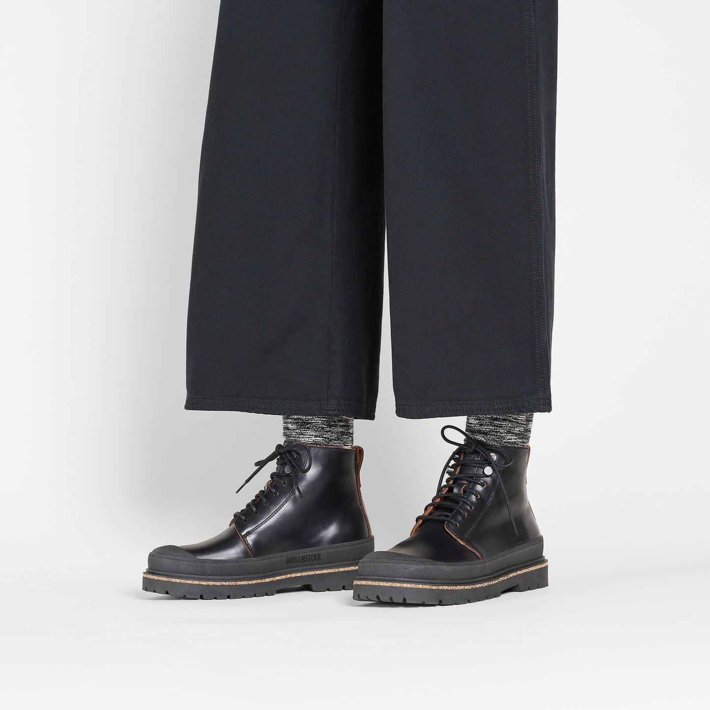 BIRKENSTOCK PRESCOTT LACE MEN PULL UP LEATHER 1025166 BLACK