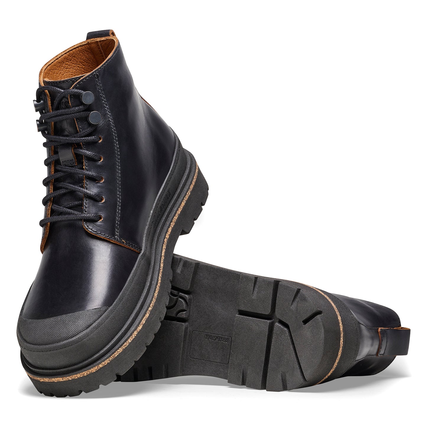 BIRKENSTOCK PRESCOTT LACE MEN PULL UP LEATHER 1025166 BLACK