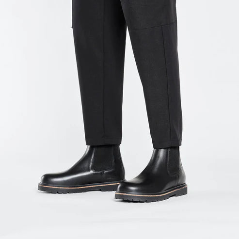 BIRKENSTOCK HIGHWOOD SLIP ON MAN NATURAL LEATHER 111 pelle+nero 1025764