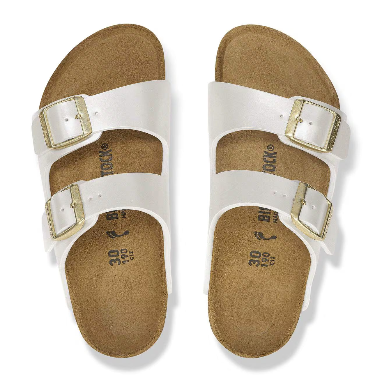 BIRKENSTOCK ARIZONA KIDS BIRKO FLOR - BIRKIBUC 112 pelle+bianco 1029456