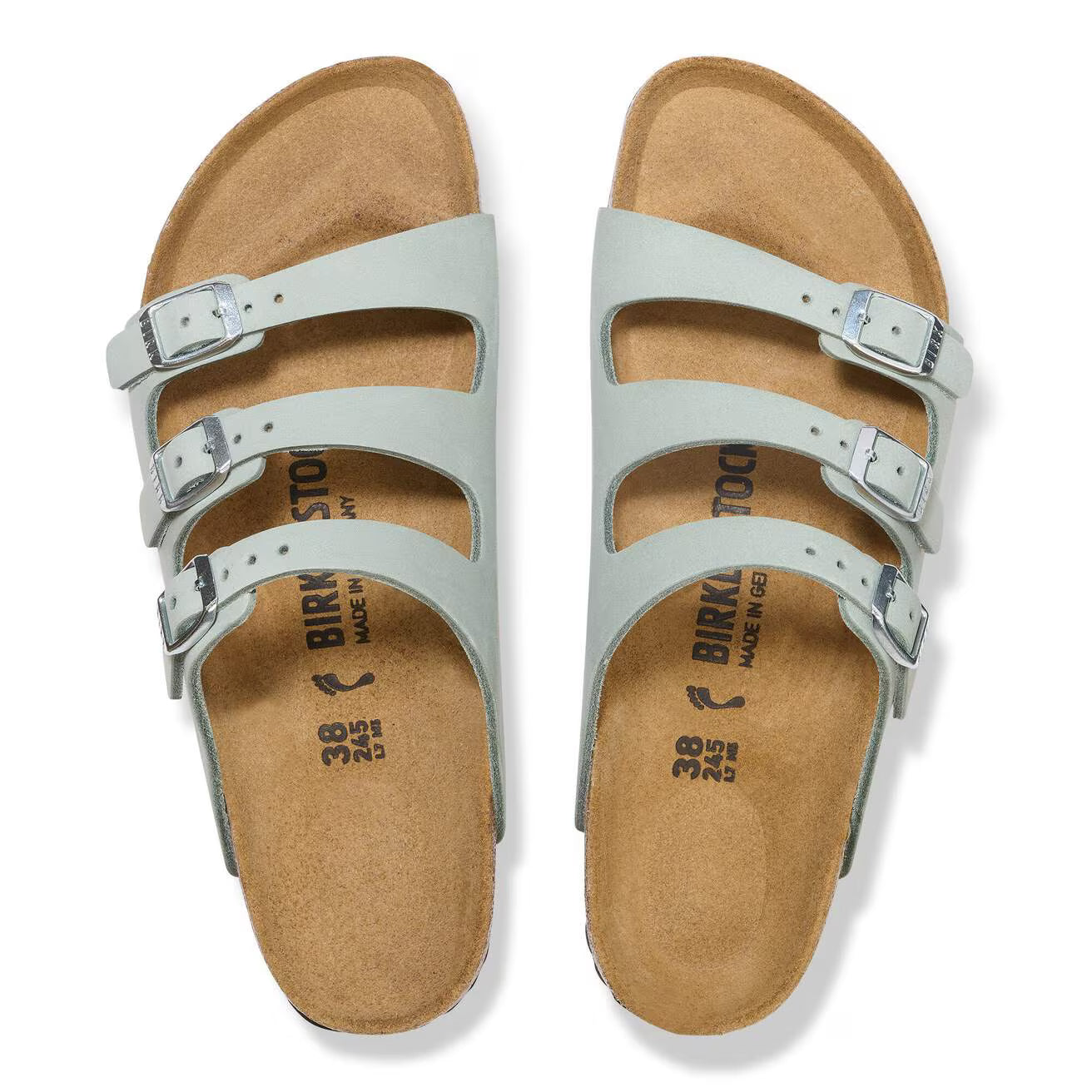 BIRKENSTOCK FLORIDA NUBUCK LEATHER 228 nabuk+verde 1030319