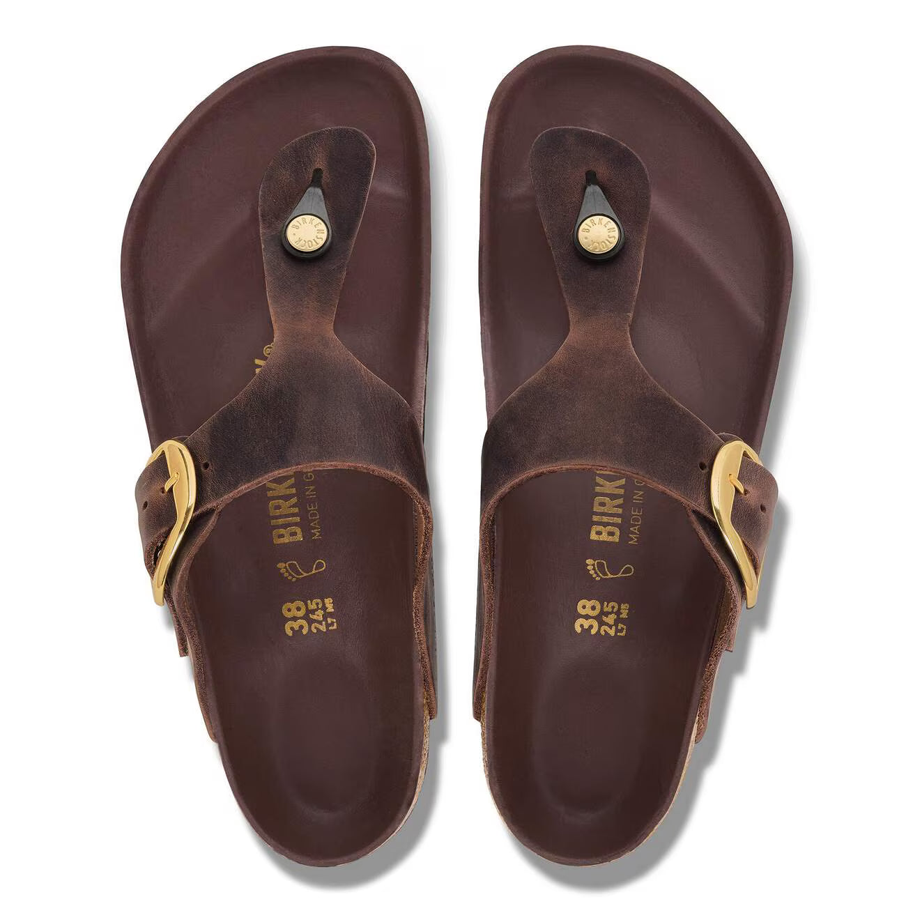 BIRKENSTOCK GIZEH BIG BUCKLE HEX OILED LEATHER 224 nabuk+moro 1032934