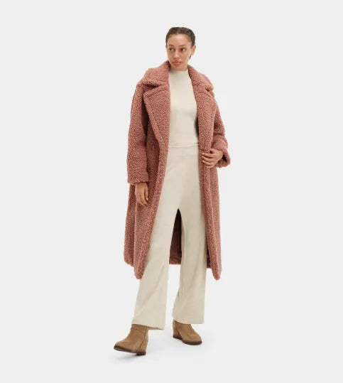 UGG 1120631 GERTRUDE LONG TEDDY COAT FIREWOOD