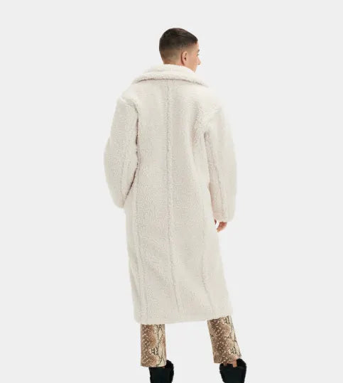 UGG 1120631 GERTRUDE LONG TEDDY COAT WINTER WHITE