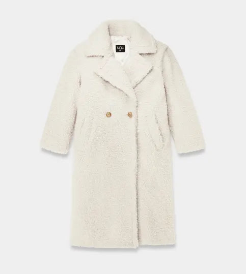 UGG 1120631 GERTRUDE LONG TEDDY COAT WINTER WHITE