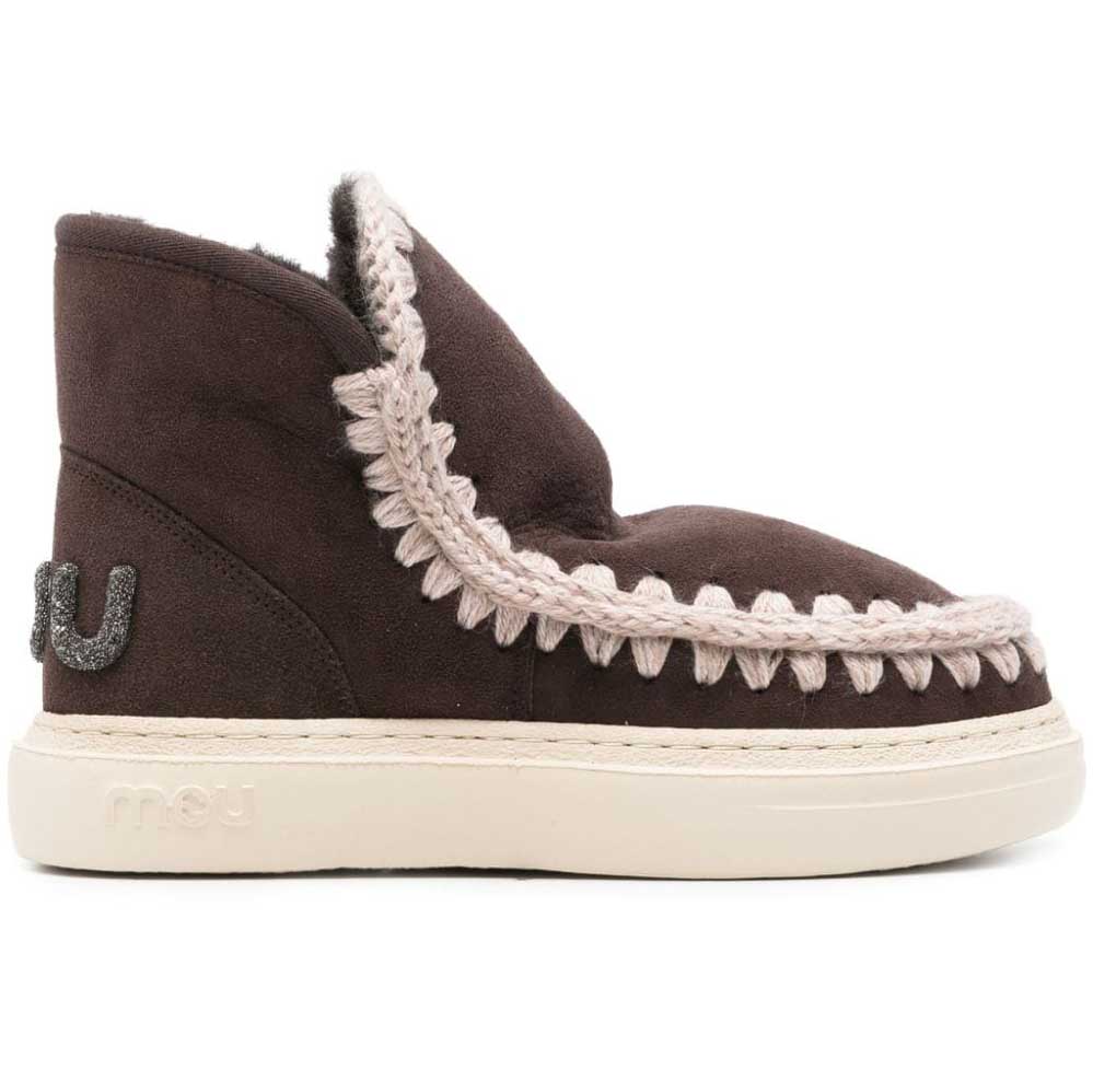 MOU FW411001A ESKIMO SNEAKER BOLD GLITTER LOGO MOCHA