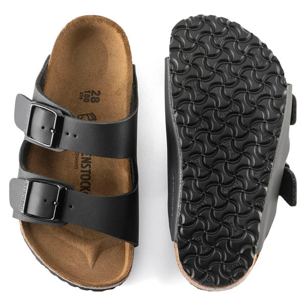 BIRKENSTOCK ARIZONA KIDS BIRKO FLOR - BIRKIBUC 111 pelle+nero 555123