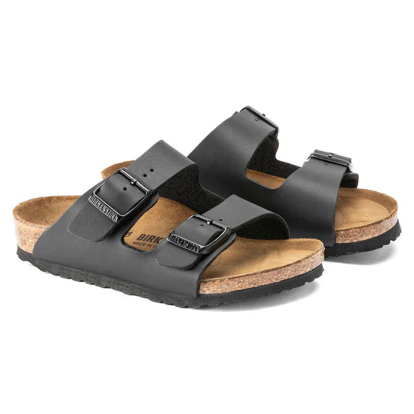 BIRKENSTOCK ARIZONA KIDS BIRKO FLOR - BIRKIBUC 111 pelle+nero 555123