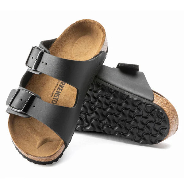 BIRKENSTOCK ARIZONA KIDS BIRKO FLOR - BIRKIBUC 111 pelle+nero 555123