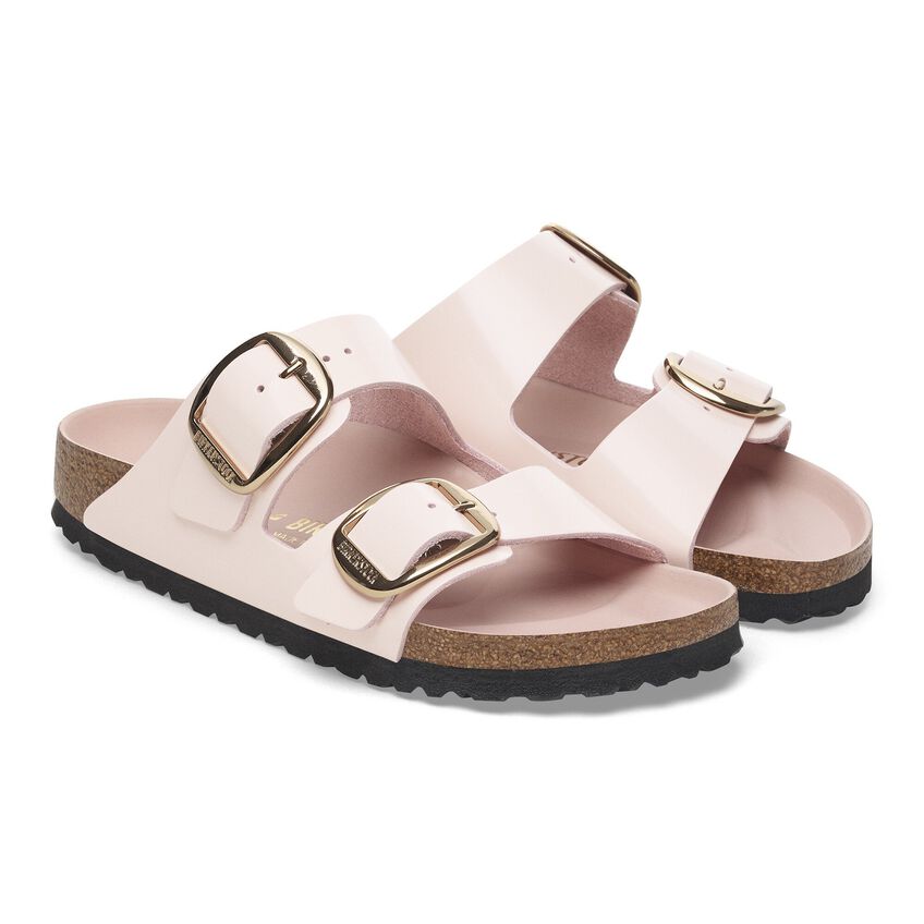 BIRKENSTOCK ARIZONA BIG BUCKLE SHINE NATURAL LEATHER 118 pelle+rosa 1029392
