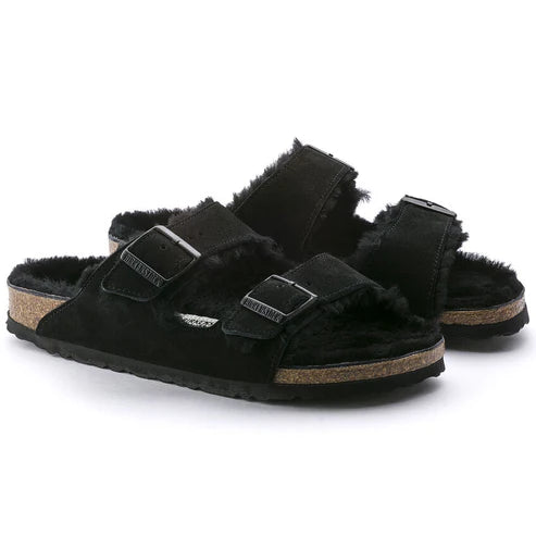 BIRKENSTOCK ARIZONA SHEARLING SUEDE LEATHER 331 scam+nero 752663