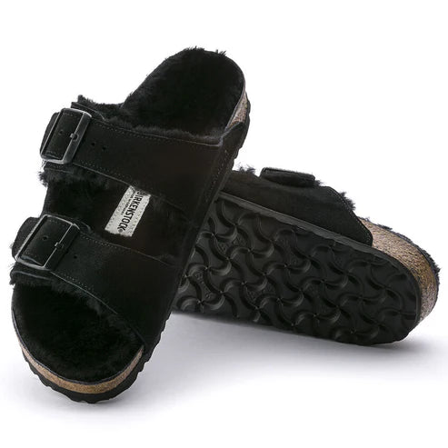 BIRKENSTOCK ARIZONA SHEARLING SUEDE LEATHER 331 scam+nero 752663