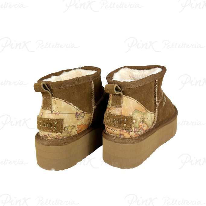 ALVIERO MARTINI 1 CLASSE 0953-417B STIVALETTO IMBOTTITO DONNA 334 scam+cuoio 010