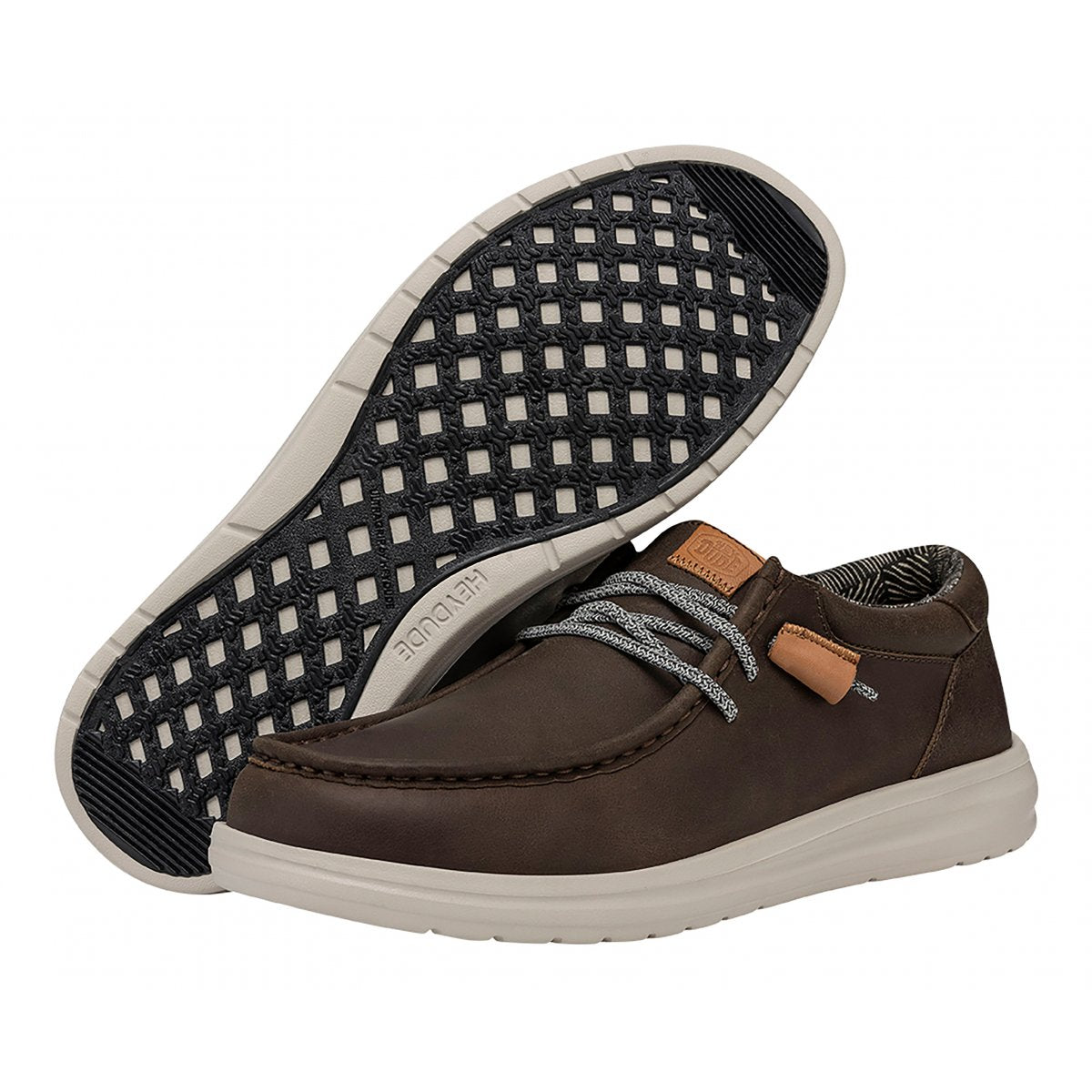 HEY DUDE WALLY GRIP CRAFT LEATHER 40175 228 nabuk+grigio 030