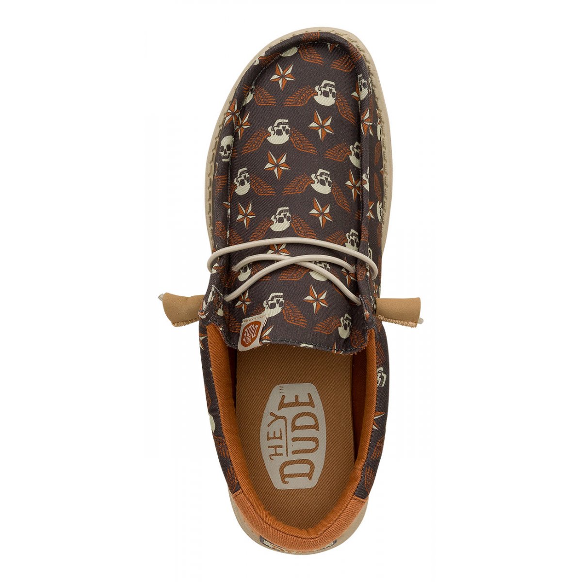 HEY DUDE 41284 WALLY STARS N SKULLS PRINT 00W BLACK TAN