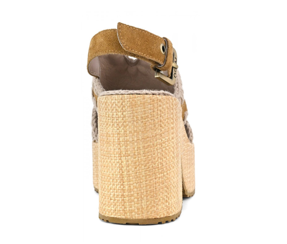 MOU 721002A RAFFIA PLATFORM WITH BACK STRA 334 scam+cuoio COG