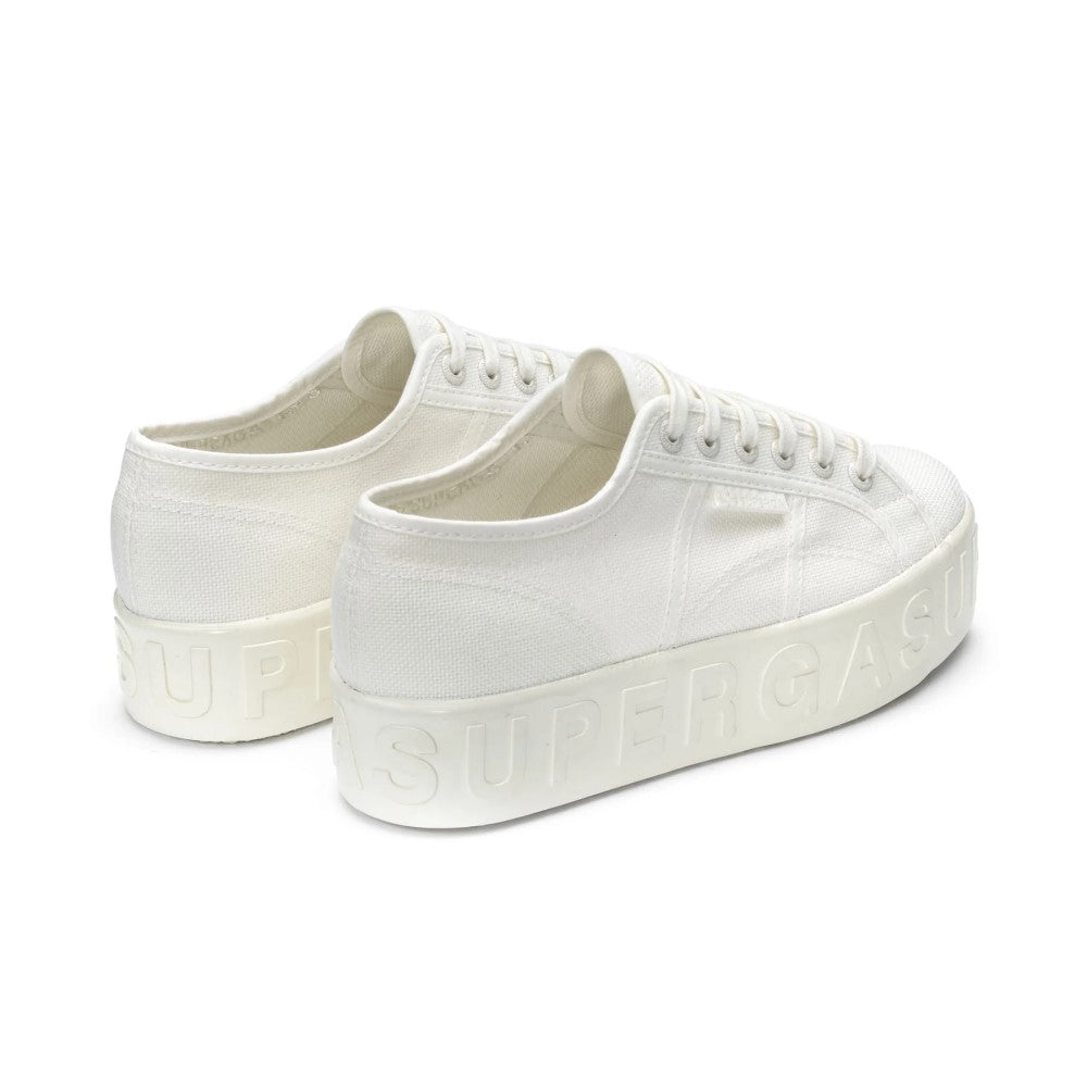 SUPERGA S8116SW 2790-SHINY 3D LETTERING AB7 TOTAL WHITE AVOR