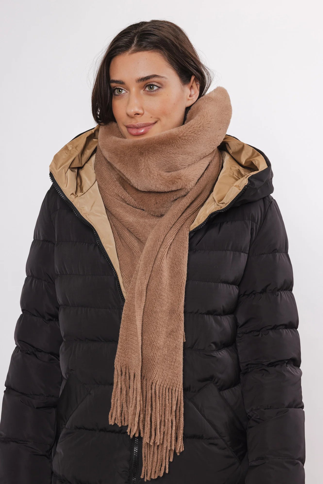 RINO E PELLE VLIEN SCARF 774 tela+cuoio TWIG