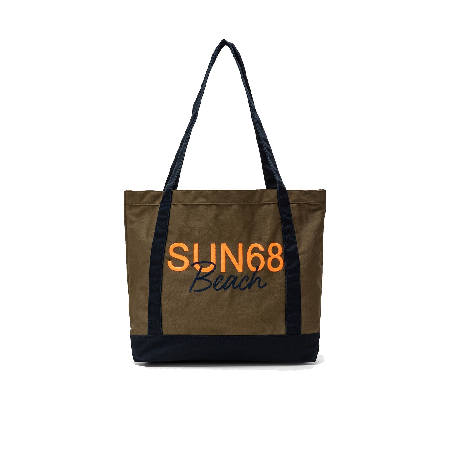 SUN68 X32134 TOTE BAG CABARDINE 74 MILITARE SCURO