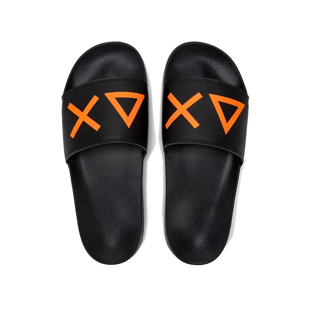 SUN68 X33151 SLIPPERS LOGO 11 NERO