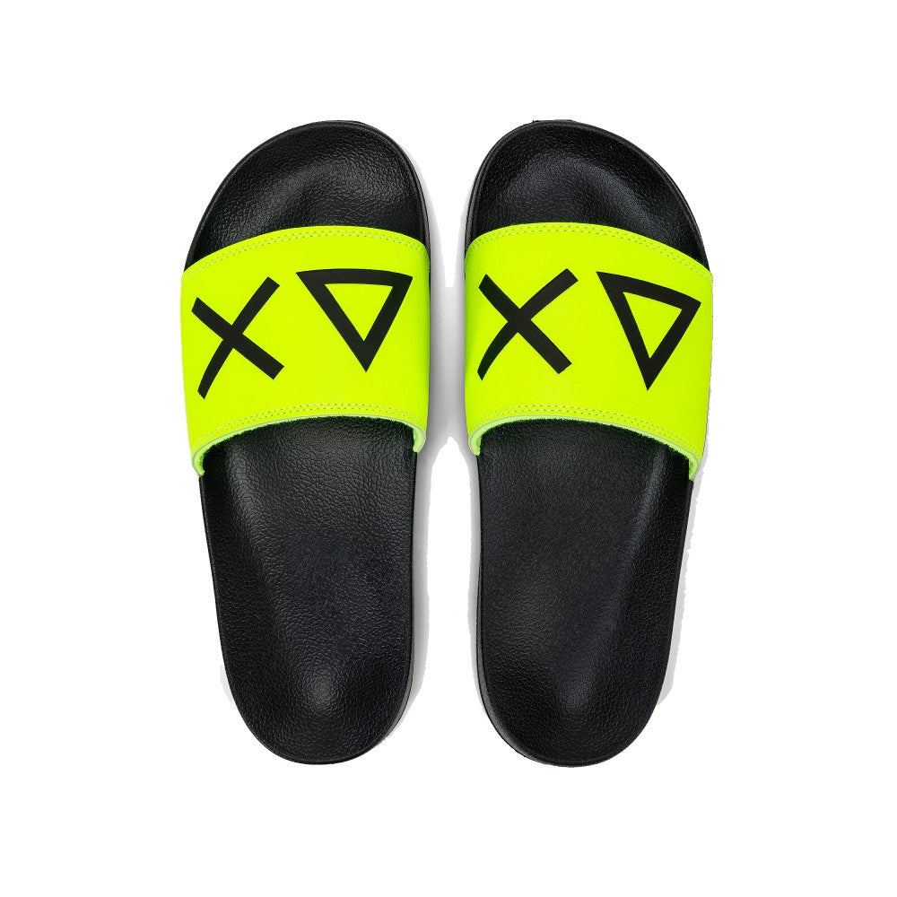 SUN68 X33151 SLIPPERS LOGO 63 GIALLO FLUO