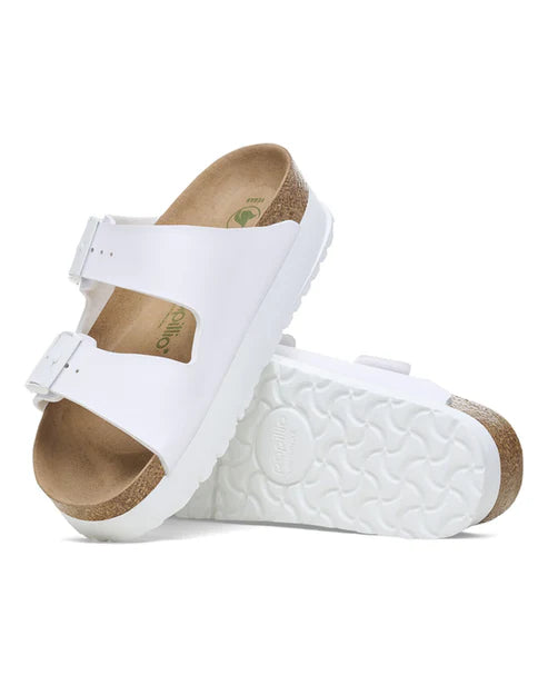 BIRKENSTOCK ARIZONA PLATFORM VEGAN BIRKO FLOR 112 pelle+bianco 1027416
