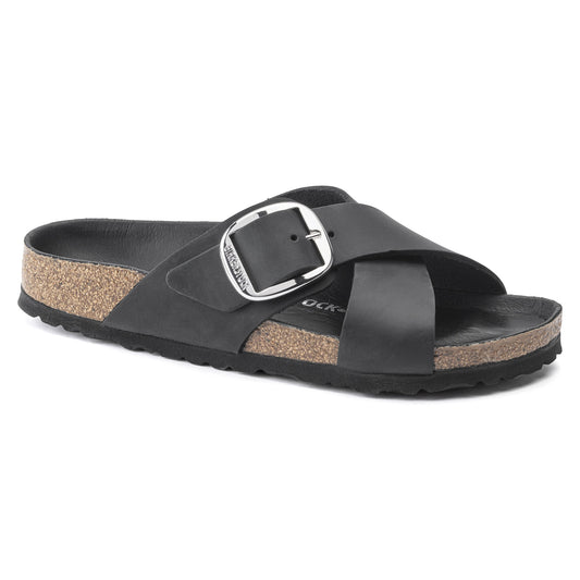 BIRKENSTOCK SIENA BIG BUCKLE OILED LEATHER 1020156 BLACK