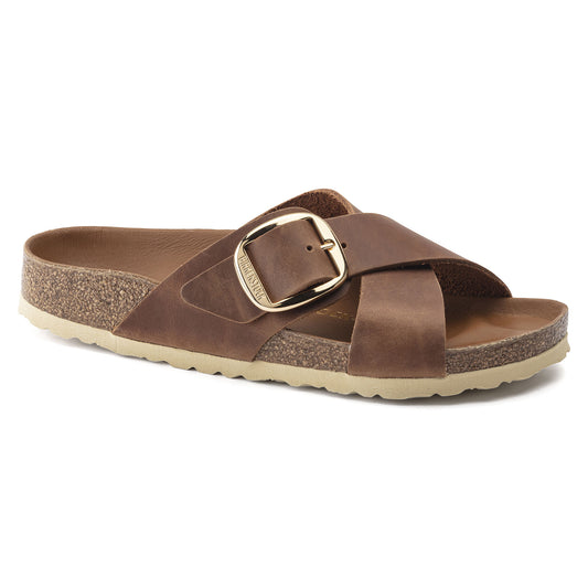 BIRKENSTOCK SIENA BIG BUCKLE OILED LEATHER 1020165 COGNAC