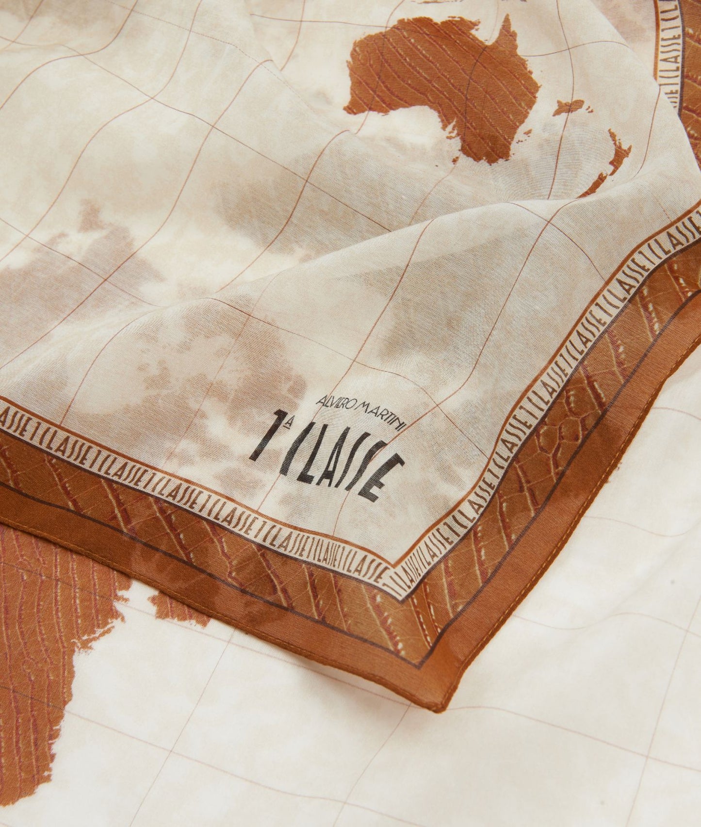 ALVIERO MARTINI 1 CLASSE F054-8617 FOULARD GEO COCCO 70X70 664 stamp+marr 0954