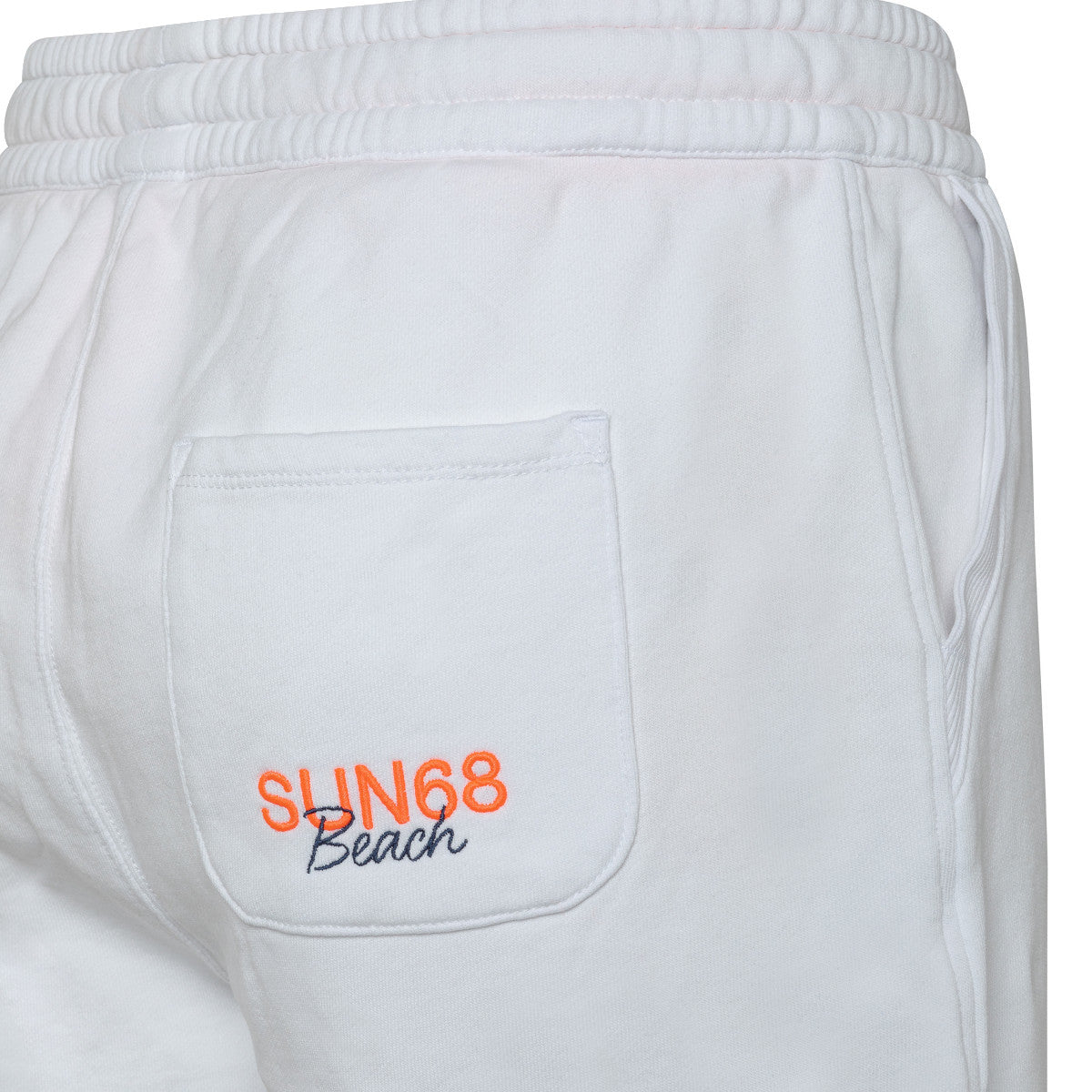 SUN68 F32151 PANT SHORT SUN68 BEACH LOGO COTT. FL. 01 BIANCO