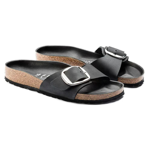 BIRKENSTOCK MADRID BIG BUCKLE OILED LEATHER 111 pelle+nero 1006523