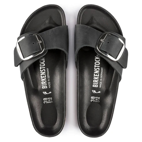 BIRKENSTOCK MADRID BIG BUCKLE OILED LEATHER 1006523 BLACK OILED