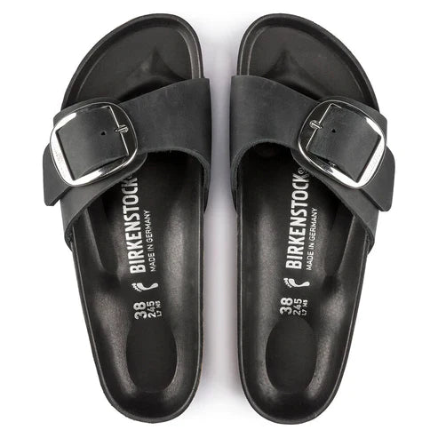 BIRKENSTOCK MADRID BIG BUCKLE OILED LEATHER 111 pelle+nero 1006523