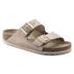 BIRKENSTOCK ARIZONA SFB METALLIC LEATHER 1008800 WASHED METAL