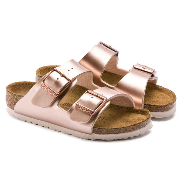 BIRKENSTOCK ARIZONA KIDS BIRKO FLOR - BIRKIBUC 118 pelle+rame 1012478