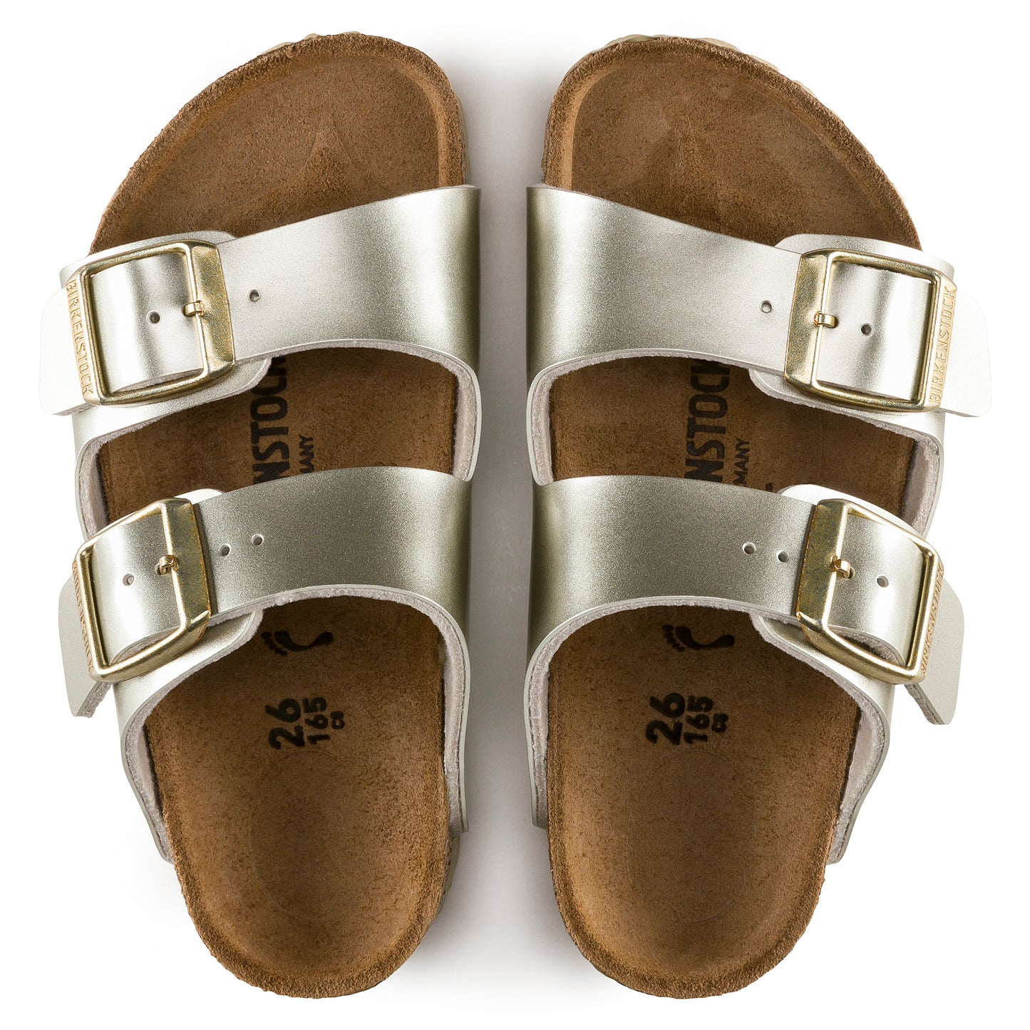 BIRKENSTOCK ARIZONA KIDS BIRKO FLOR - BIRKIBUC 1014841 GOLD METALLIC