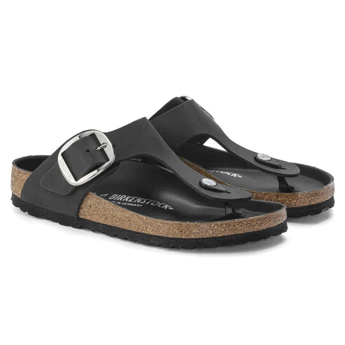 BIRKENSTOCK GIZEH BIG BUCKLE OILED LEATHER 111 pelle+nero 1018753