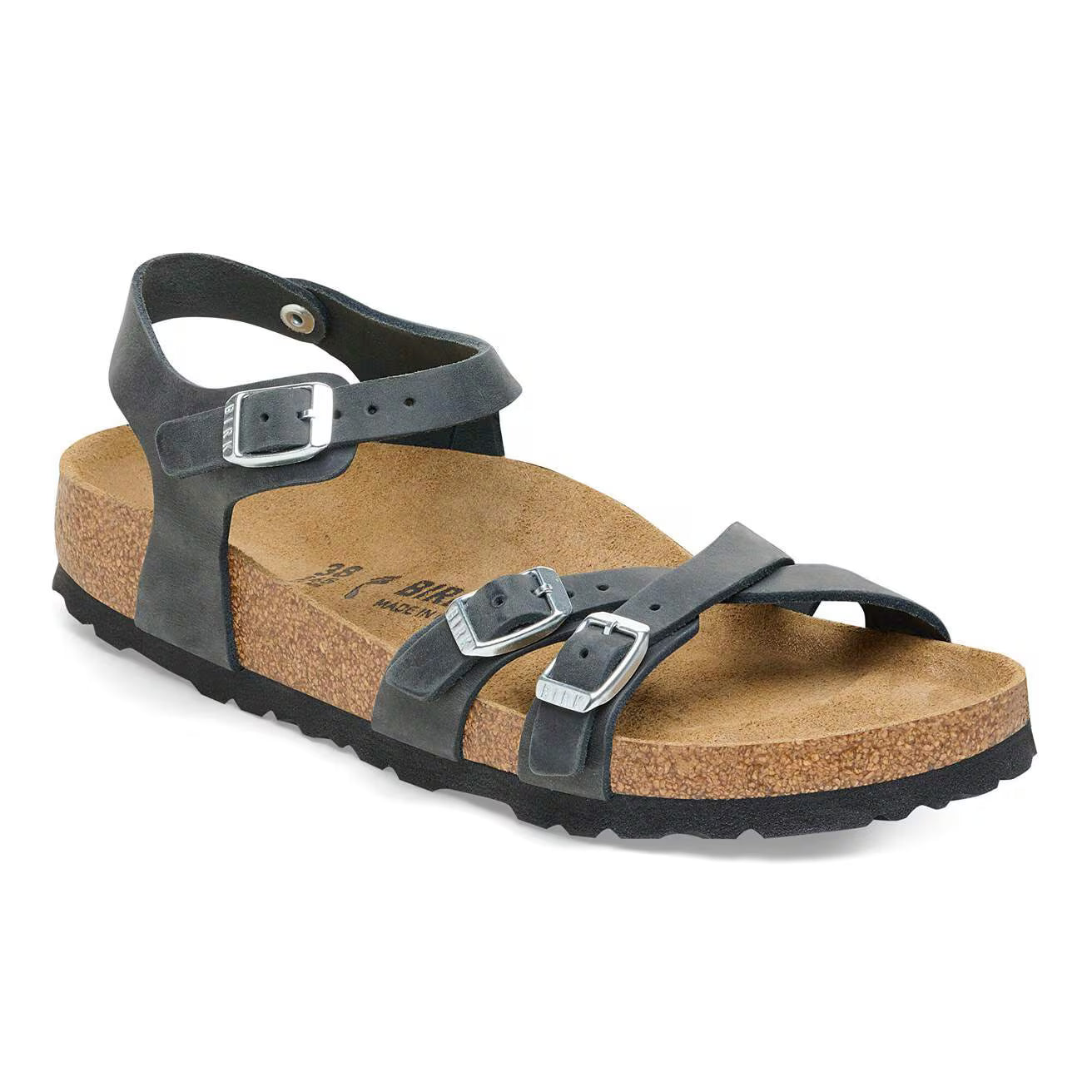 BIRKENSTOCK KUMBA WAXY LEATHER 111 pelle+nero 1021487